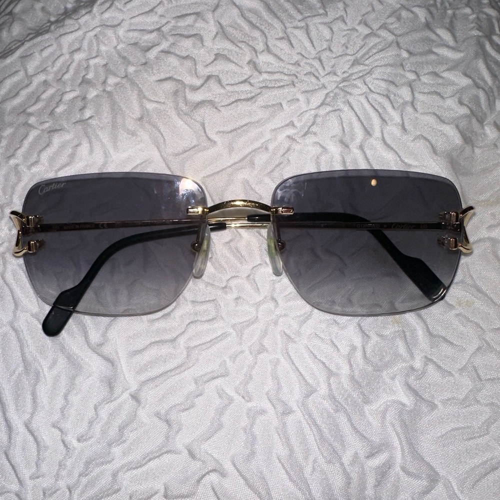Cartier Gold and Gray Sunglasses - Picture 3 of 9